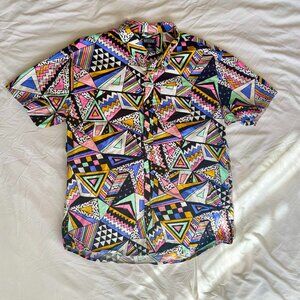 Retro Print Men's Button Up
